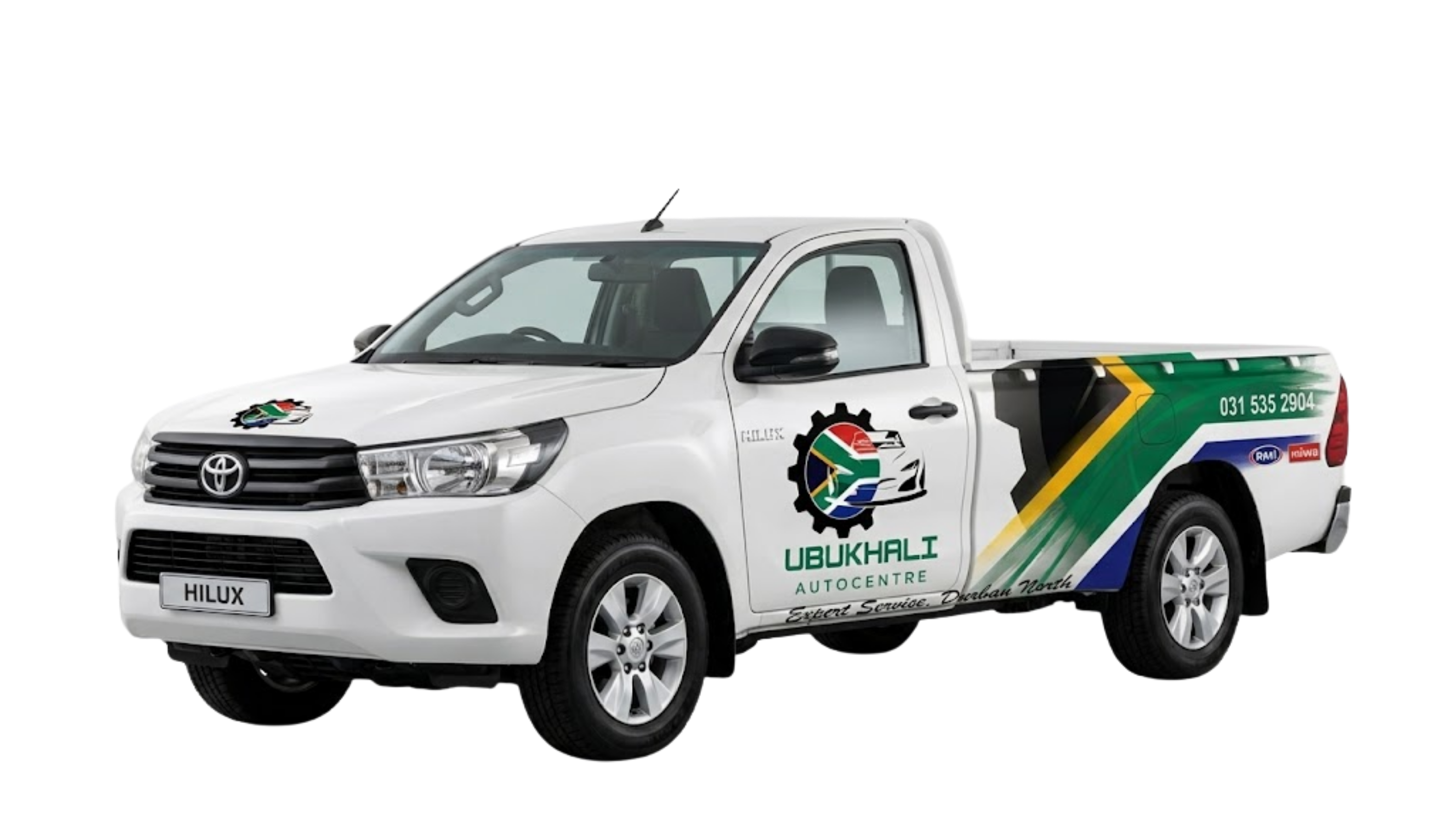 Ubukhali Autocentre branded Toyota Hilux service vehicle